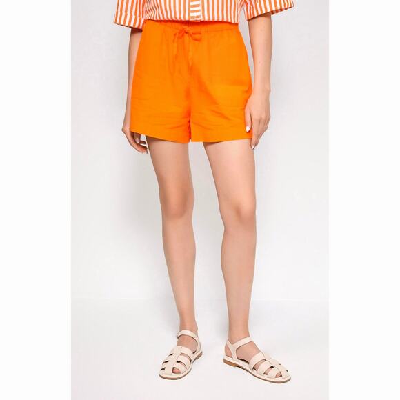Piombo Drawstring Cotton Shorts with Pockets Orange size L - Picture 1 of 13